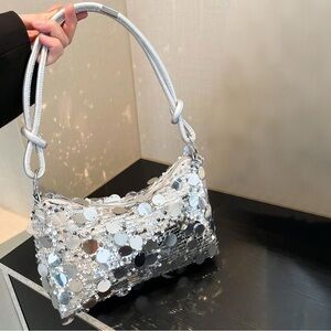 Silver Sequin Handbag